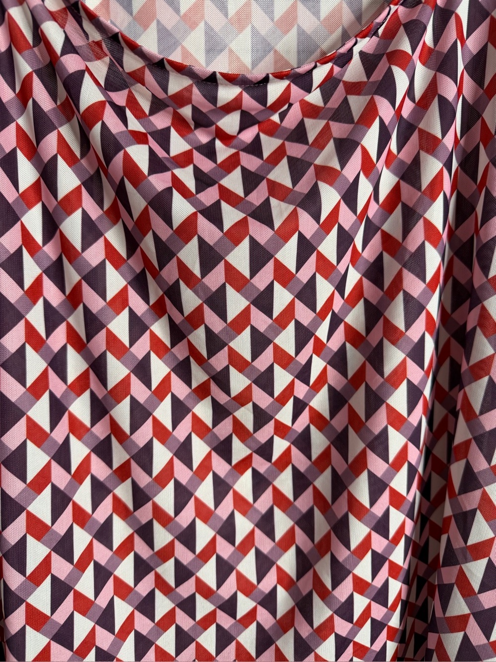ELOQUII Geometric Cutout Long Sleeve Top Size 22/24 Sleeve Sheer Flattering bold - Picture 5 of 8